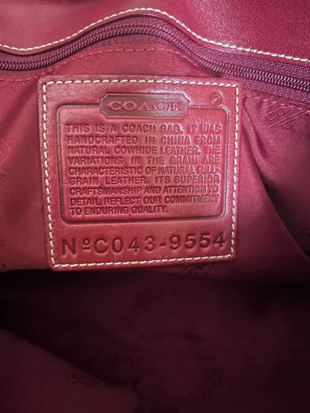 Coach Vintage Red 9554 Leather Shoulder Bag
